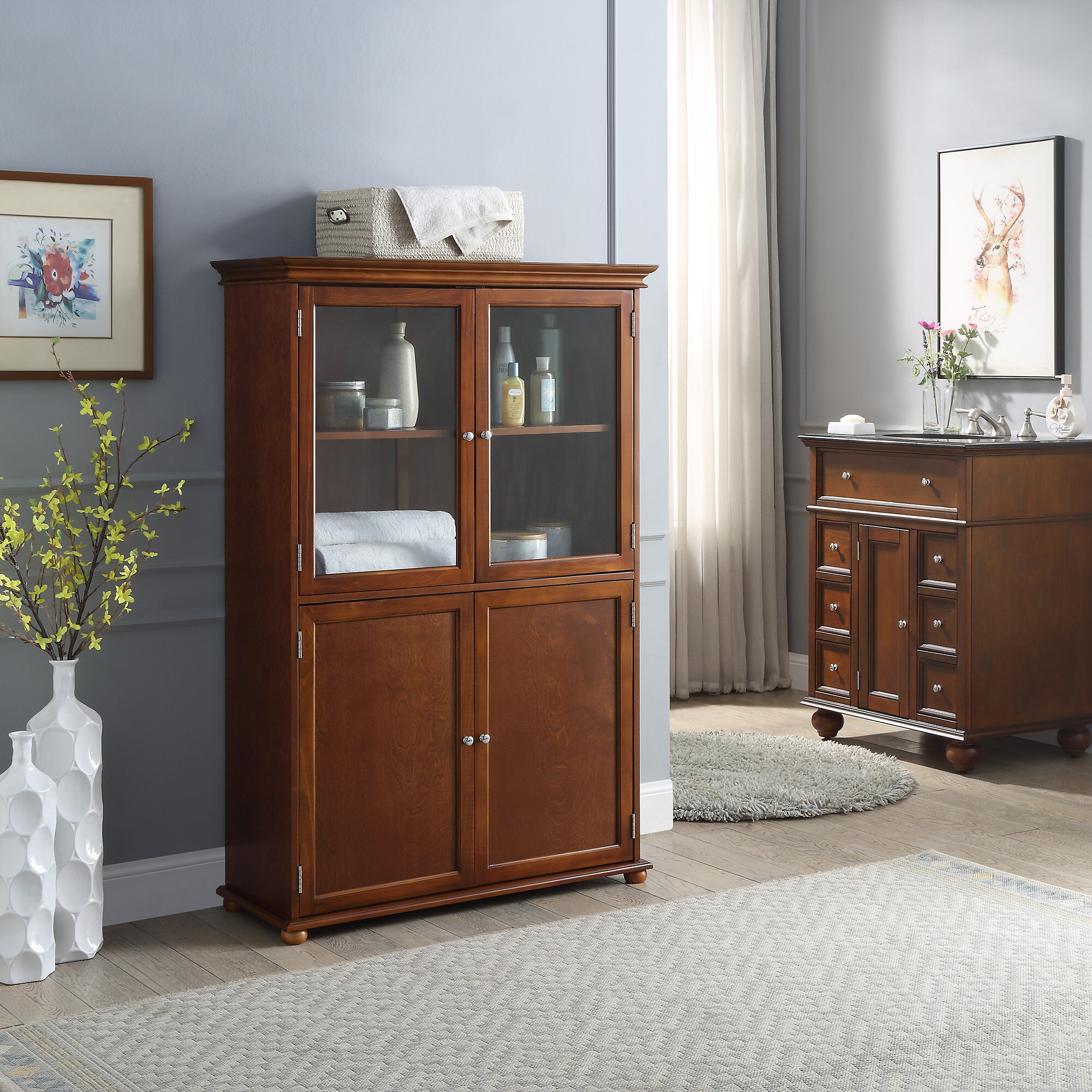 Sequoia Rubberwood Free Standing Bathroom Cabinet