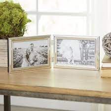 Silver Metal Double Picture Frame