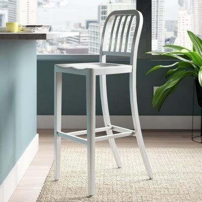 Silver Metal Saddle Bar Stool