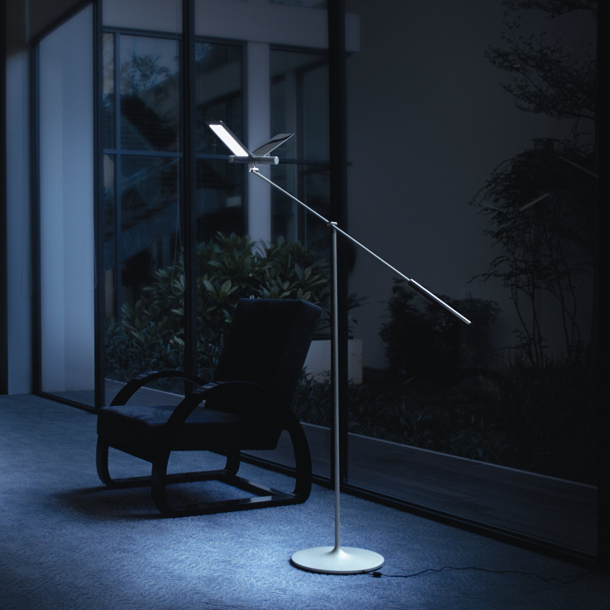 Silver Metal Task Floor Lamp