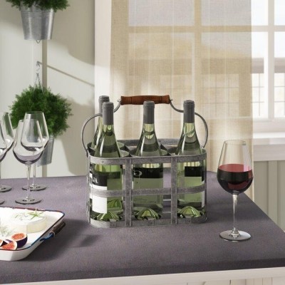 Silver Tabletop Wine Bottle Rack