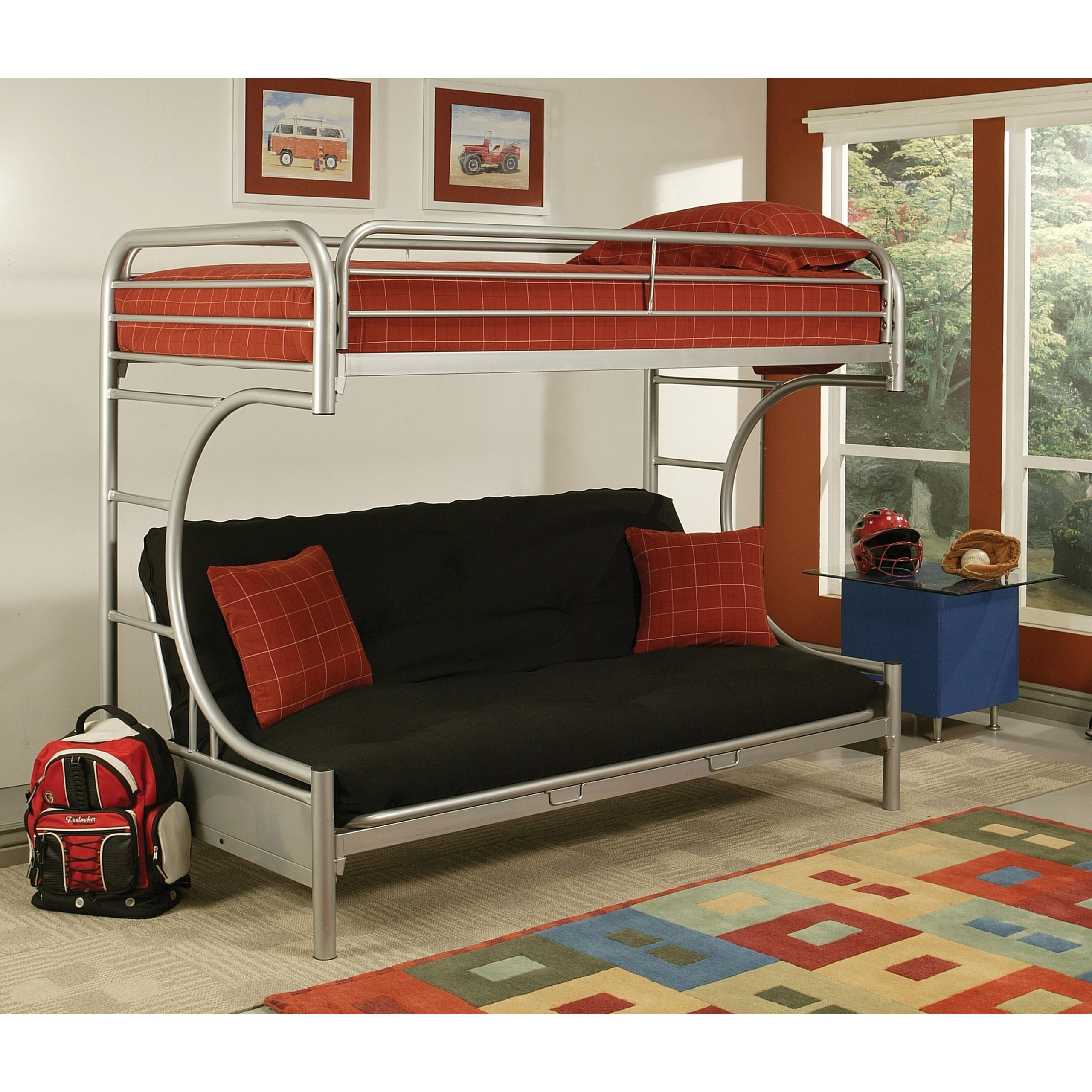 Silver Twin X Large Futon Bunk Bed