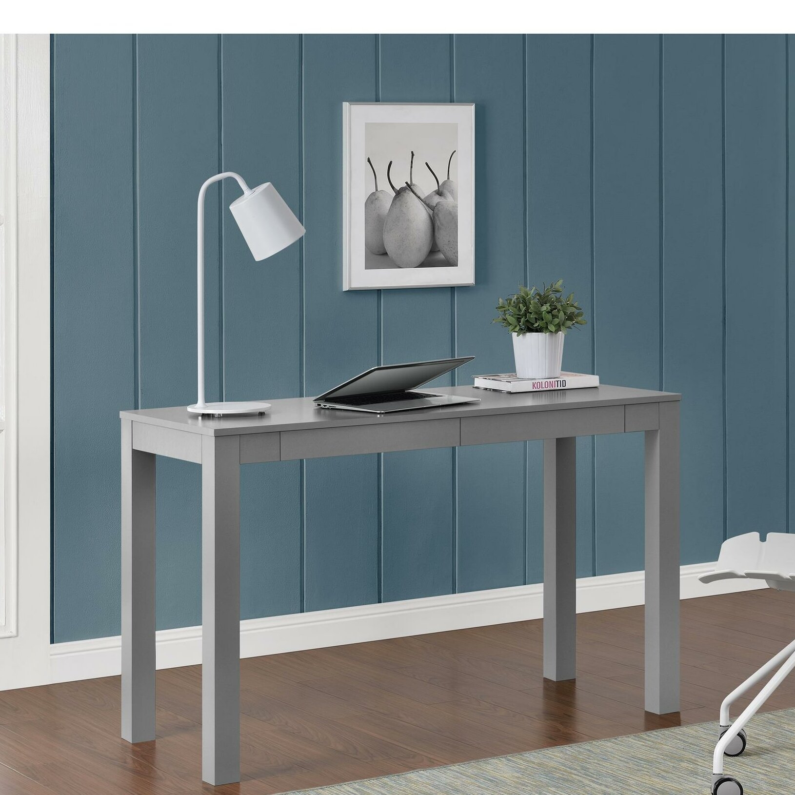 Simple Wood and Metal Writing Computer Desk