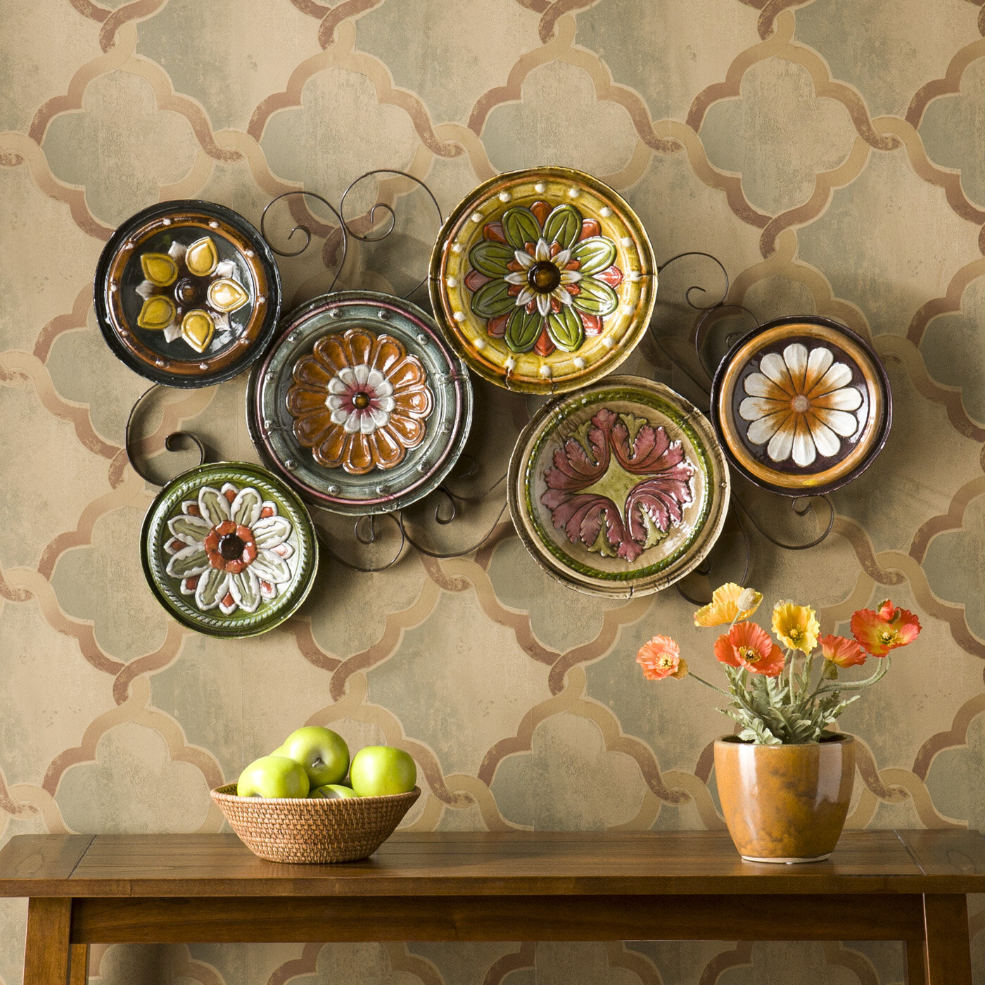 Small Colorful Ceramic Decorative Plate Set