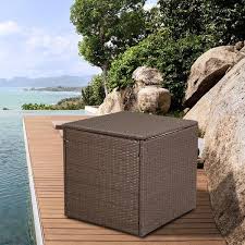 Small Square Rattan Deck Box