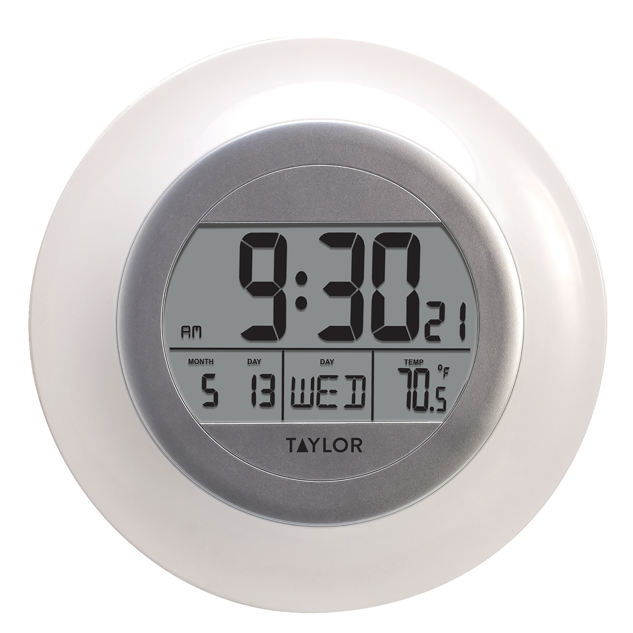 Small Wall Clock with Digital Thermometer