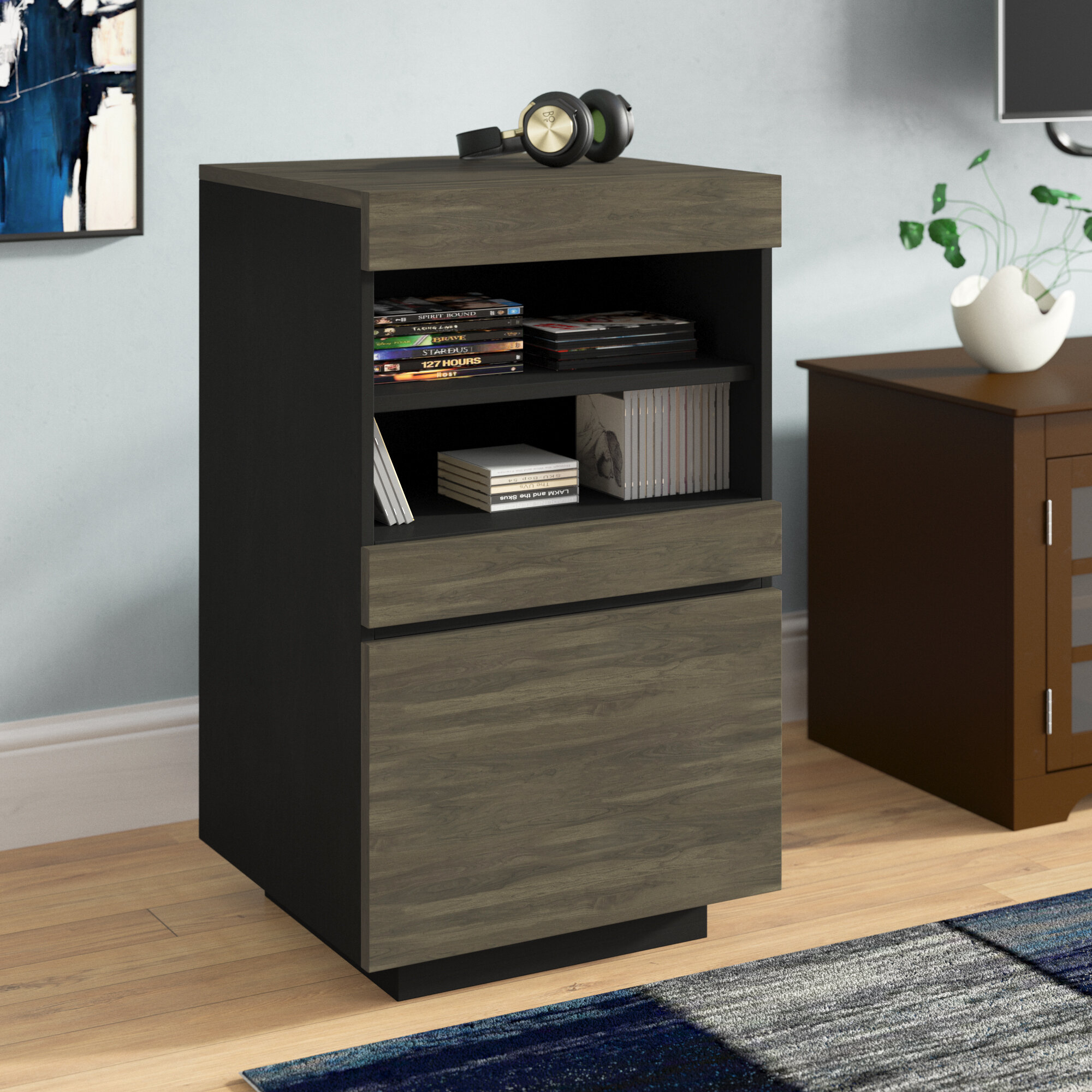 Solid and Manufactured Wood Multi-Level Audio Rack