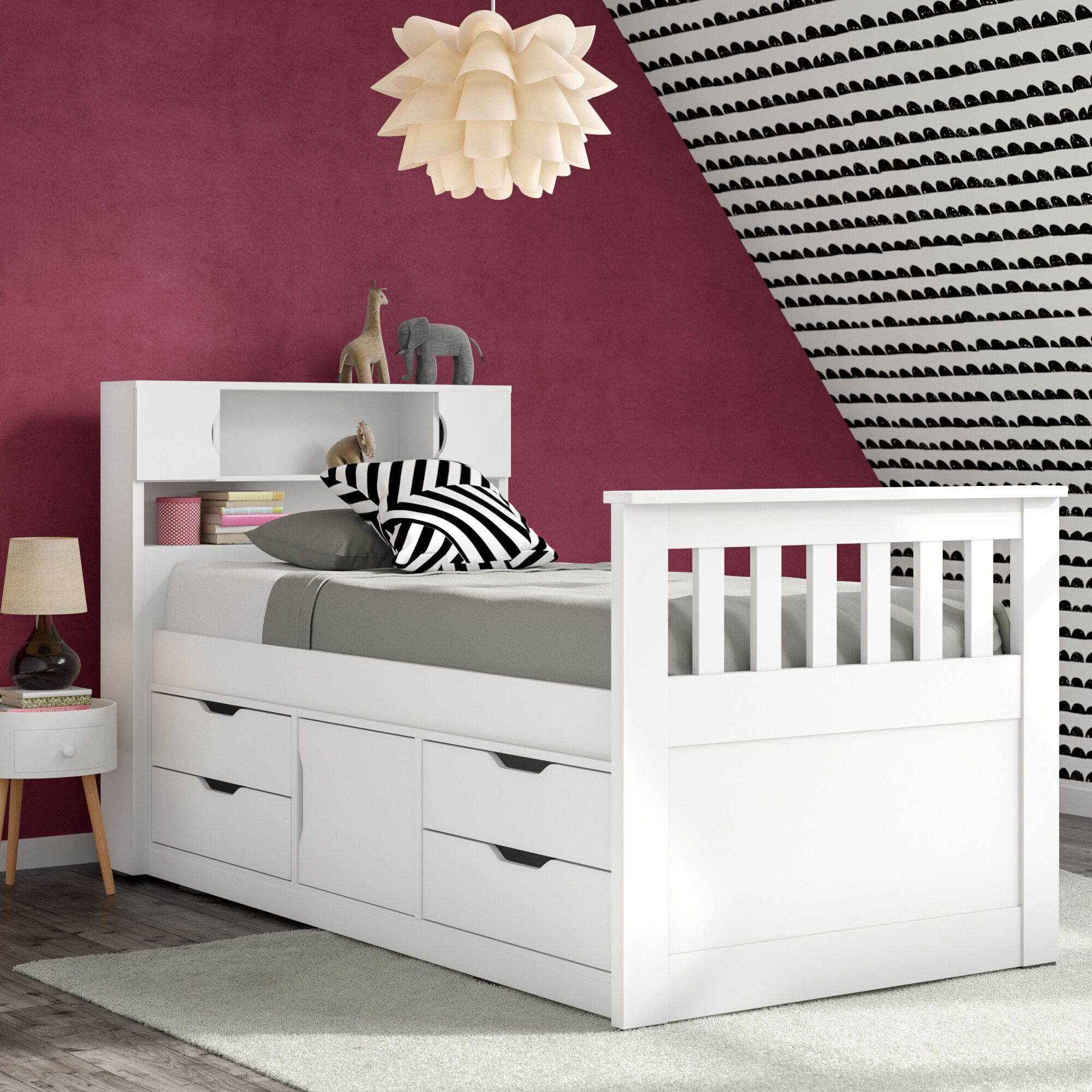 Solid Manufactured Wood Captain's Bed