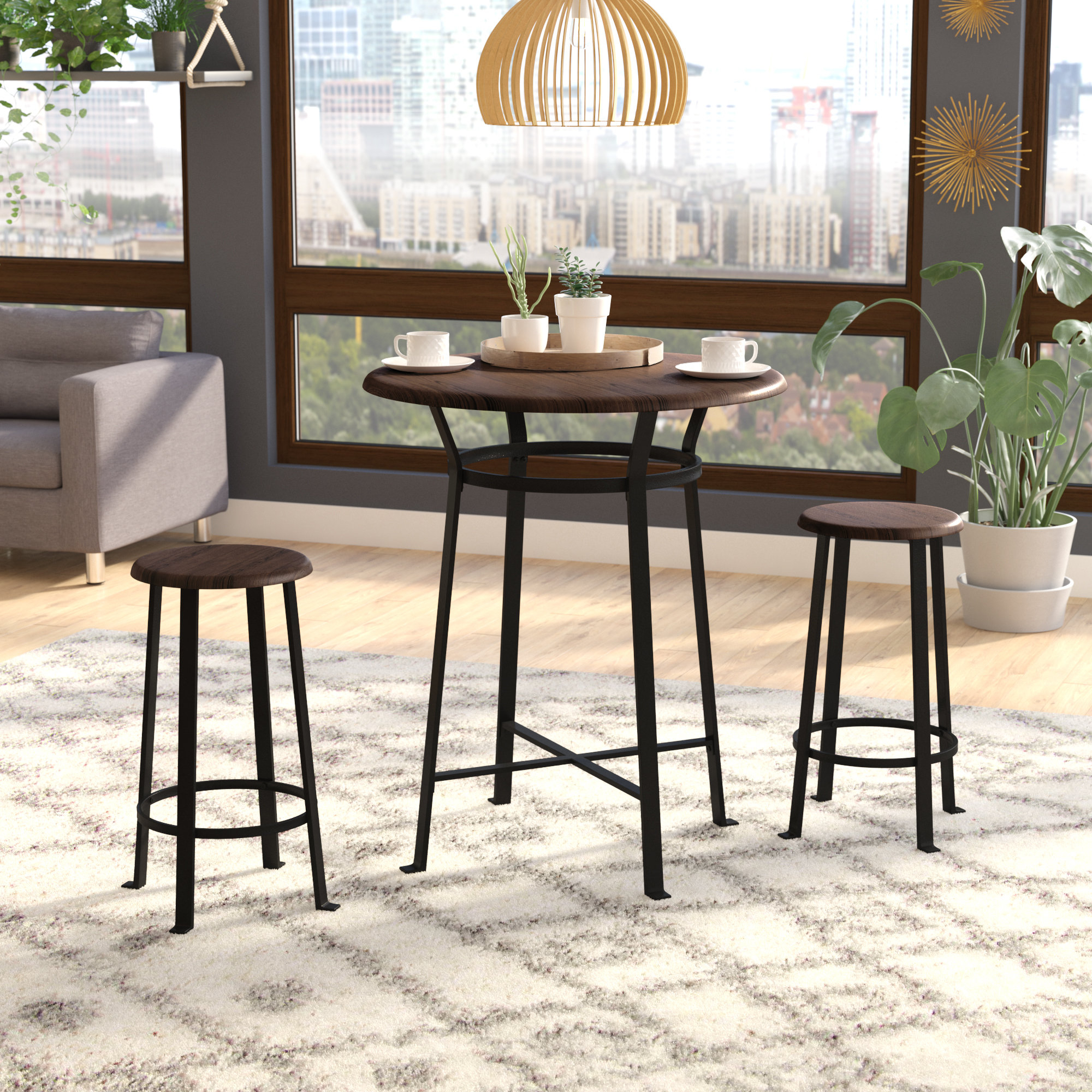 Solid Manufactured Wood Counter Height Dining Set