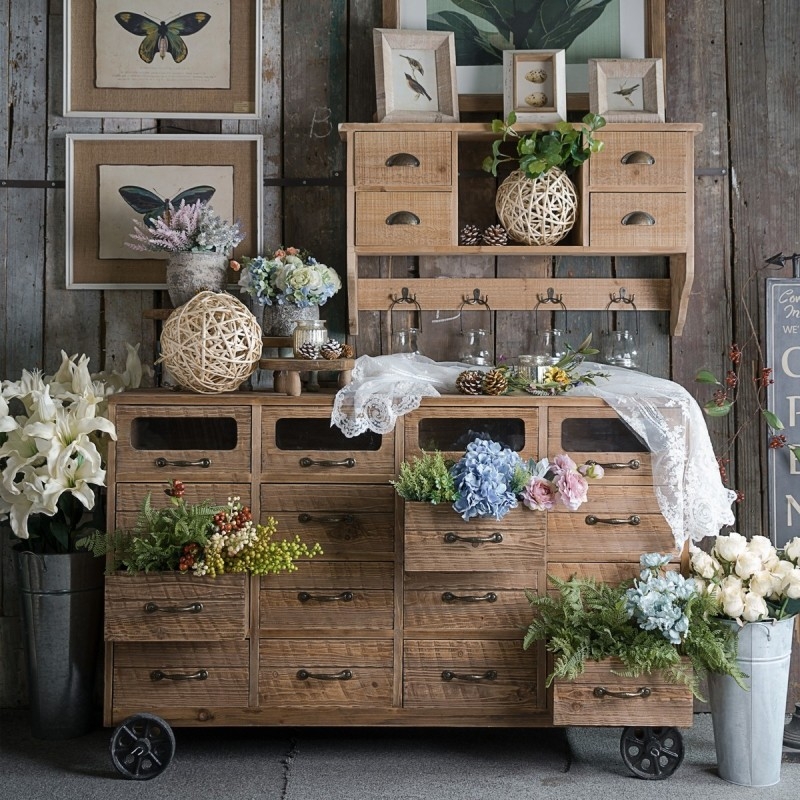 Solid Manufactured Wood Farmhouse Sideboard