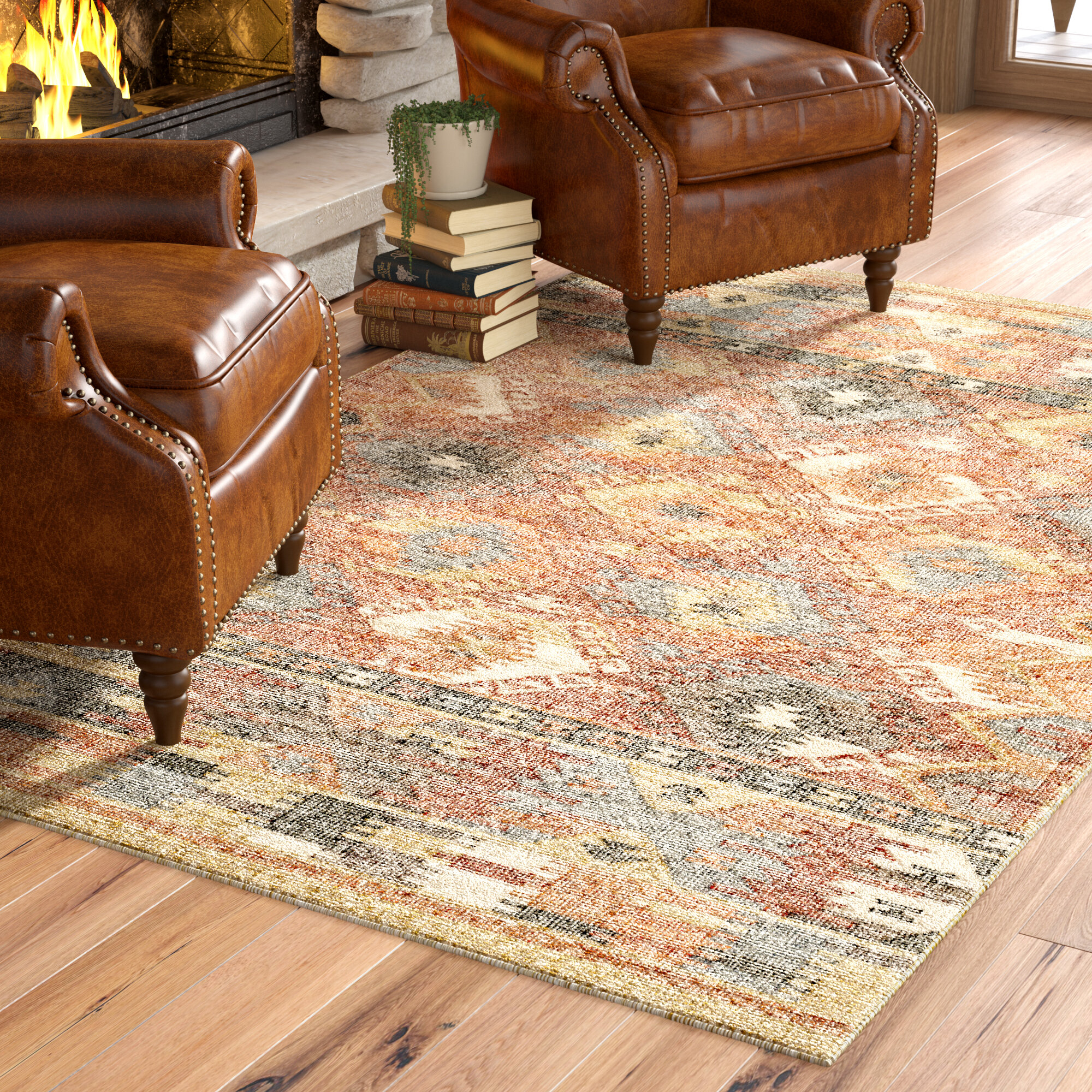 Southwestern Handwoven Wool Rustic Area Rug