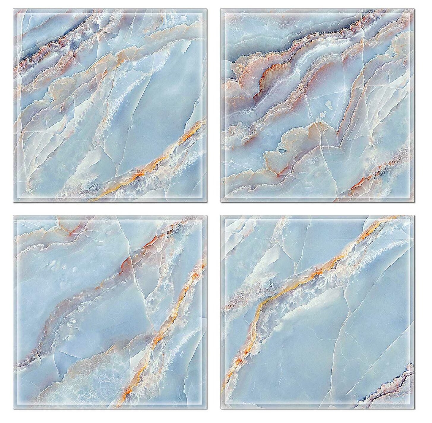 Square Blue Marble Accent Tile