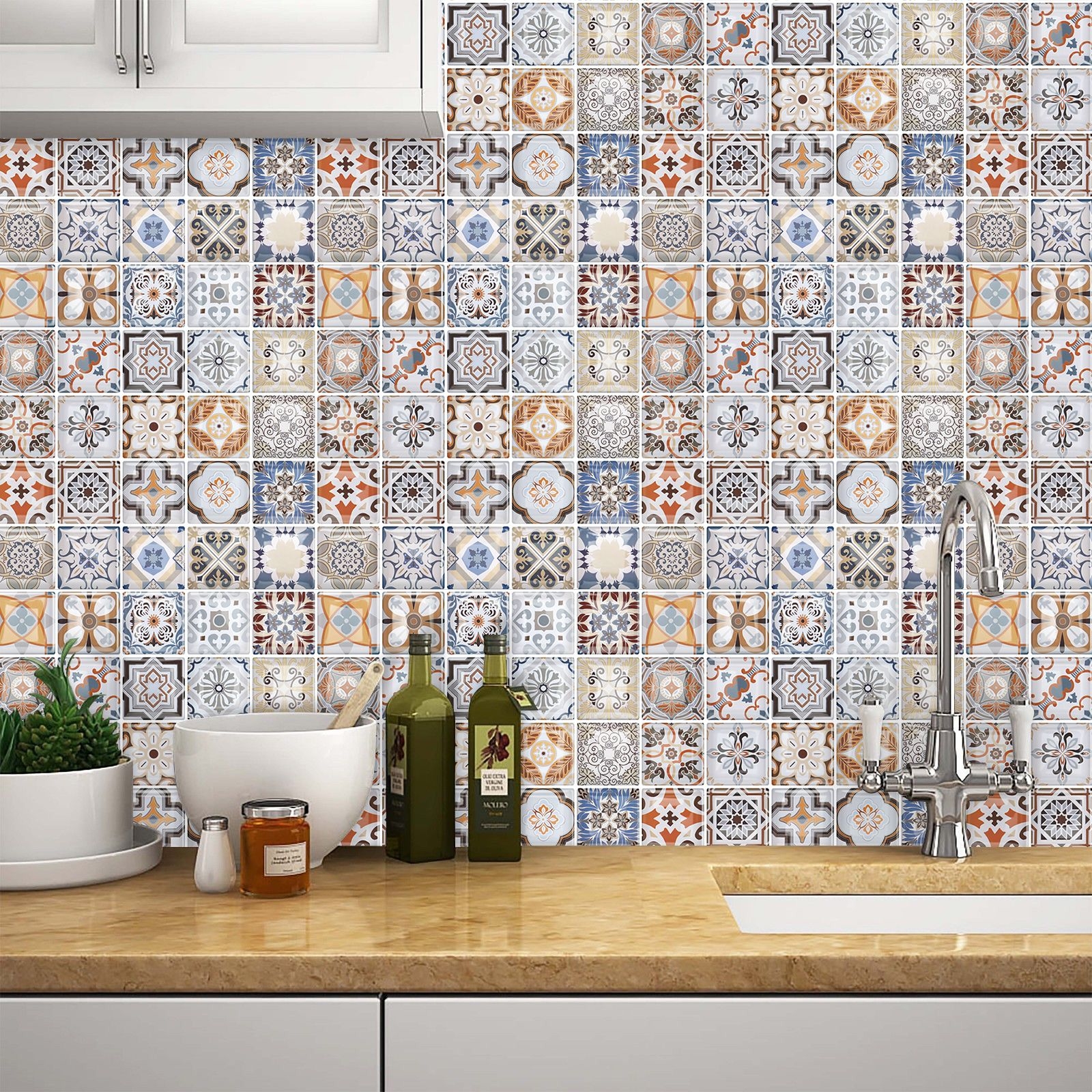 Square PVC Vinyl Peel And Stick Mosaic Tile