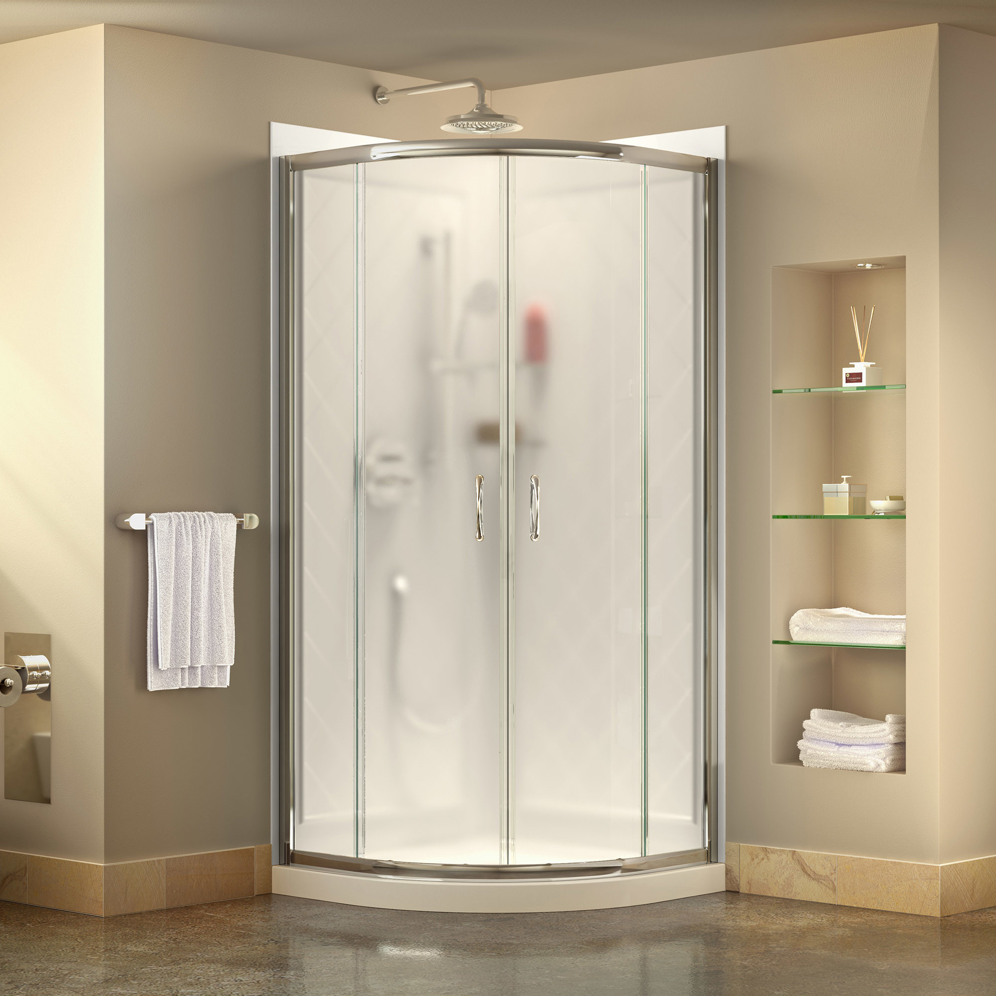 Square Sliding Shower Enclosure With Base Included