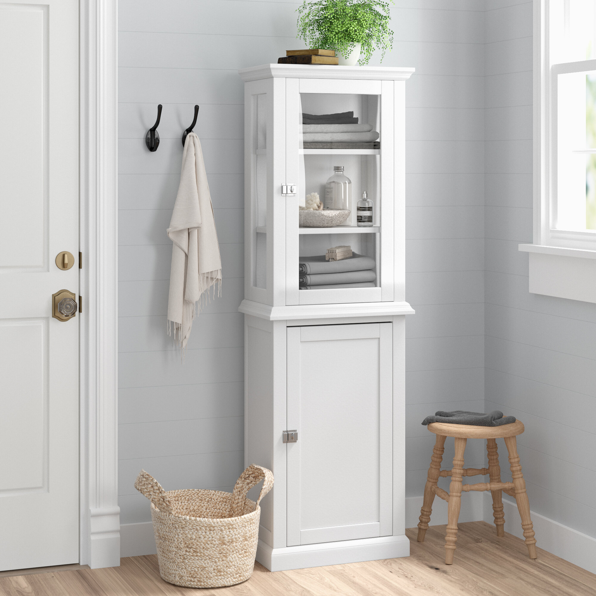 Stainless Steel Manufactured Wood Bathroom Cabinet