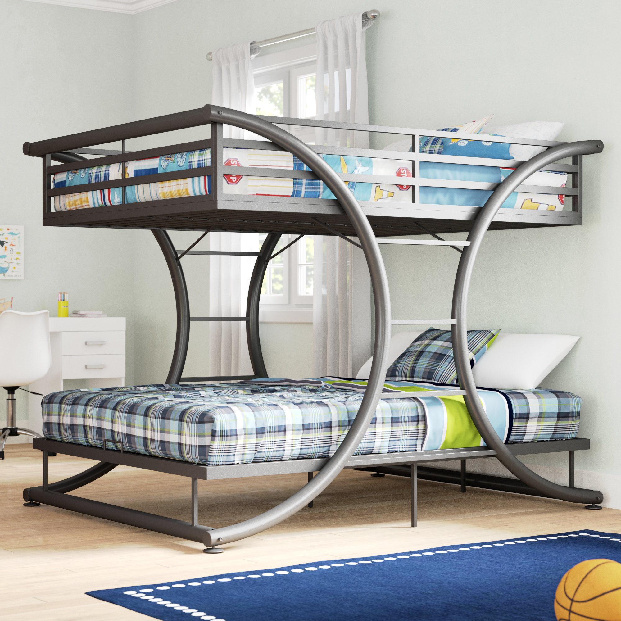 Steel Tube Full Over Full Bunk Bed