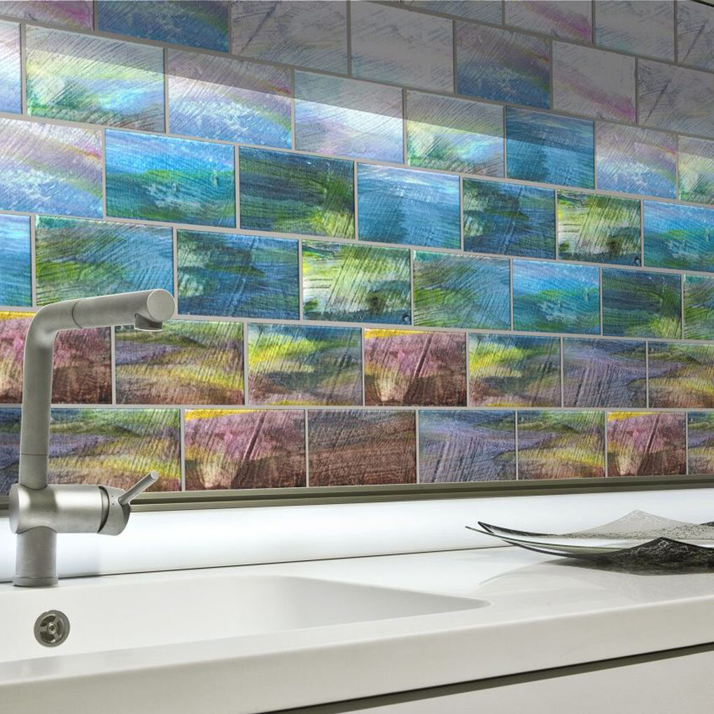 Stone Composite Glass Peel And Stick Subway Tile