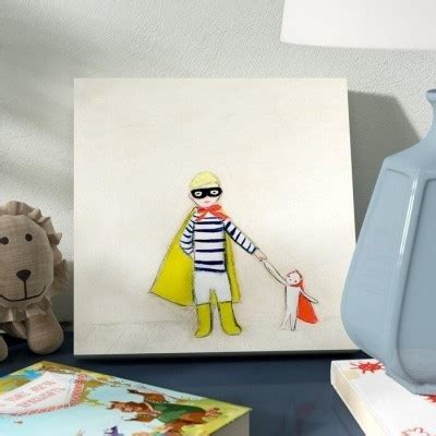Superhero And Animal Beige Canvas Art