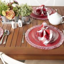 Tango Red Polyester Round Placement Set