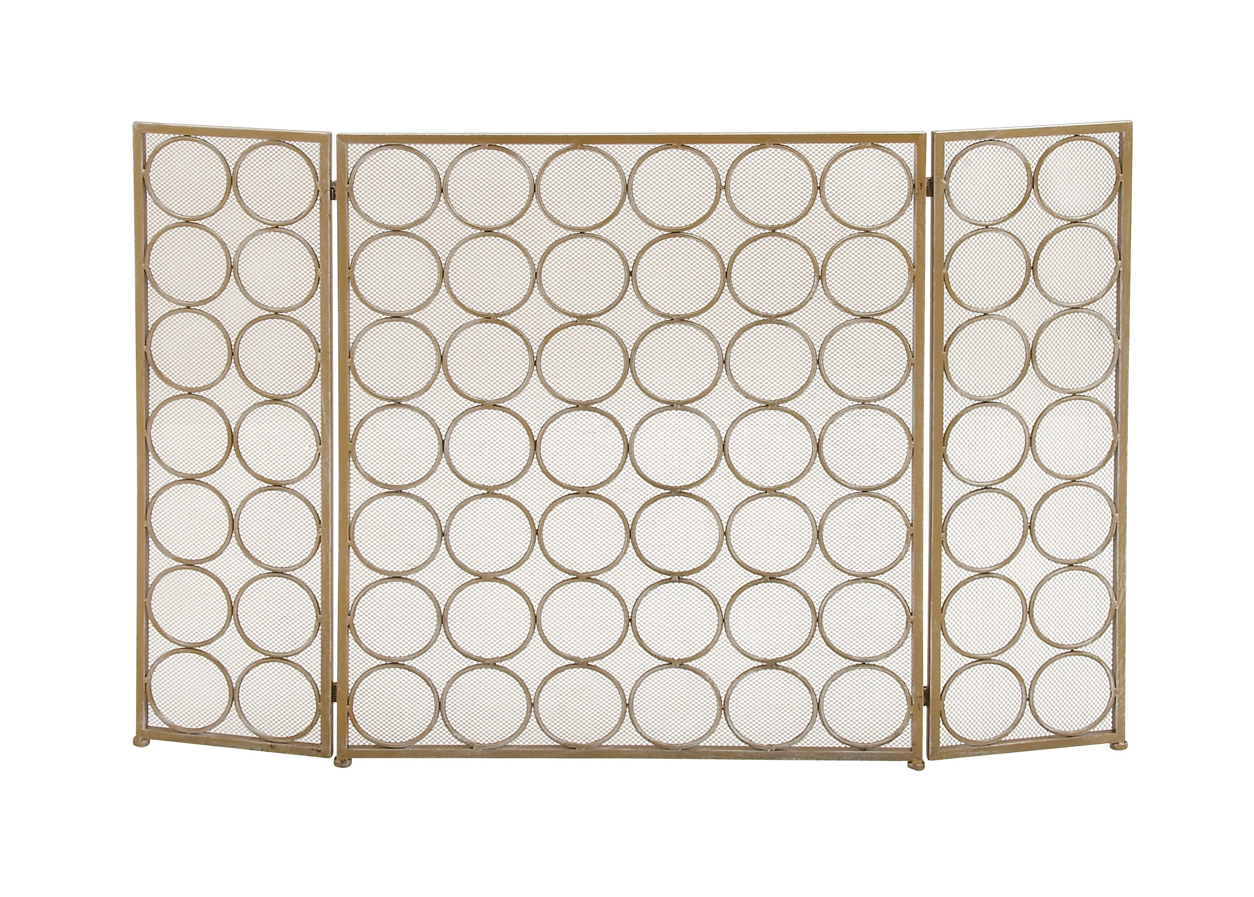 Tin Fireplace Screen in Gold