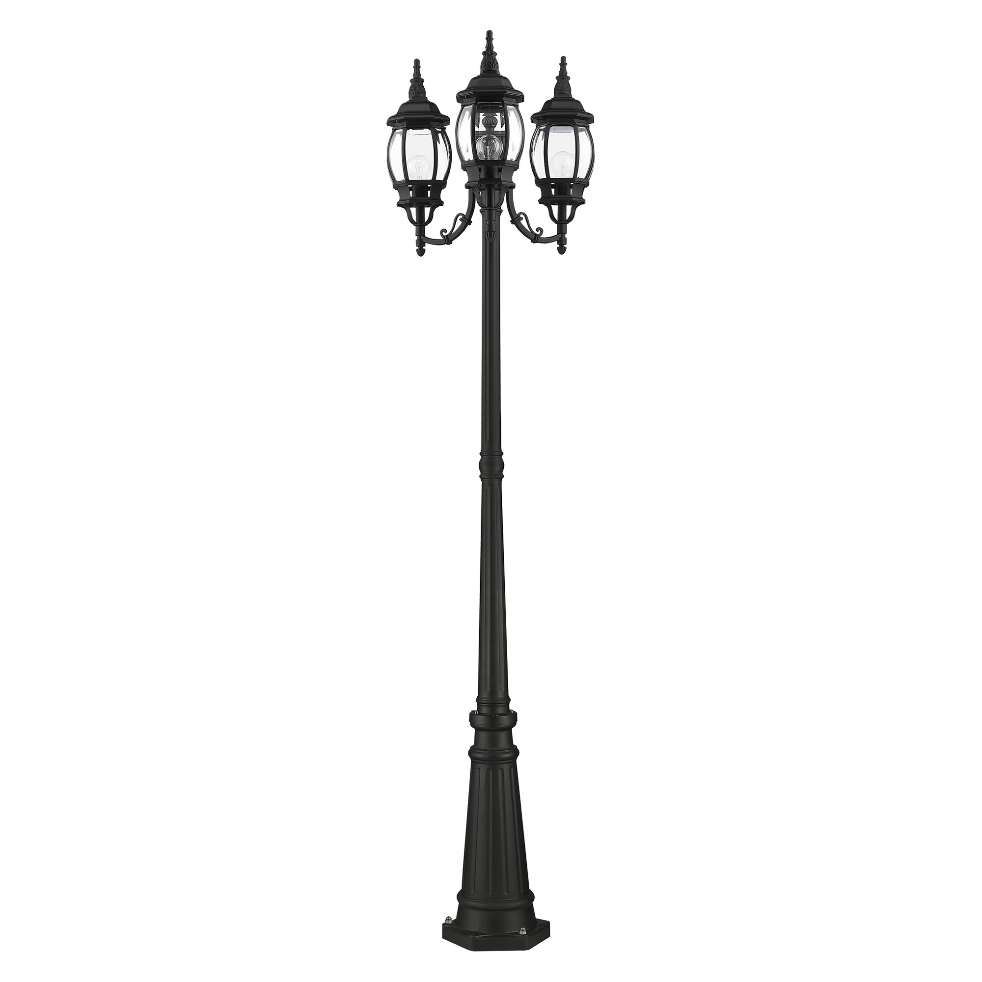 Traditional Round Post Lamp in Black