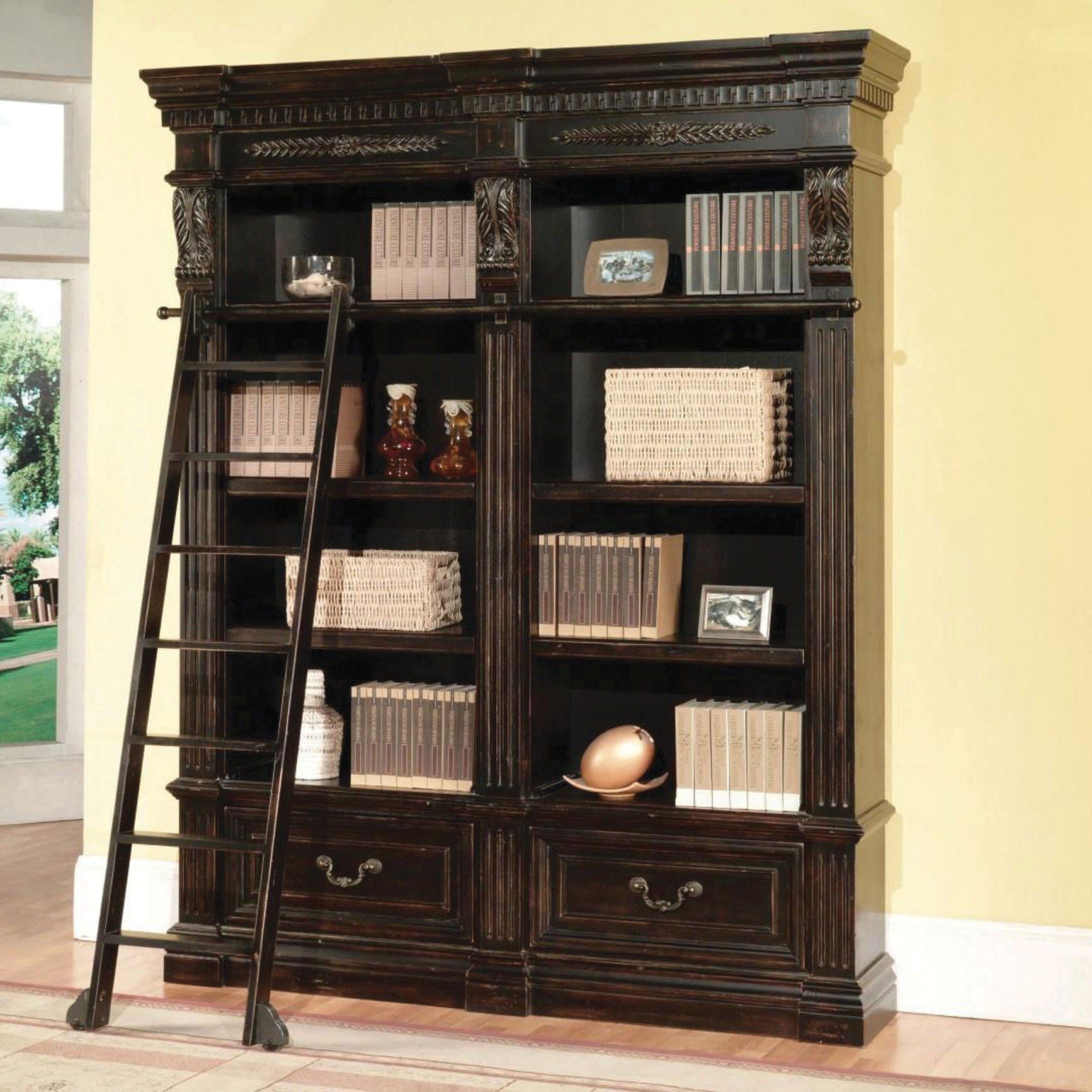 Vintage Solid Manufactured Wood Library Bookcase