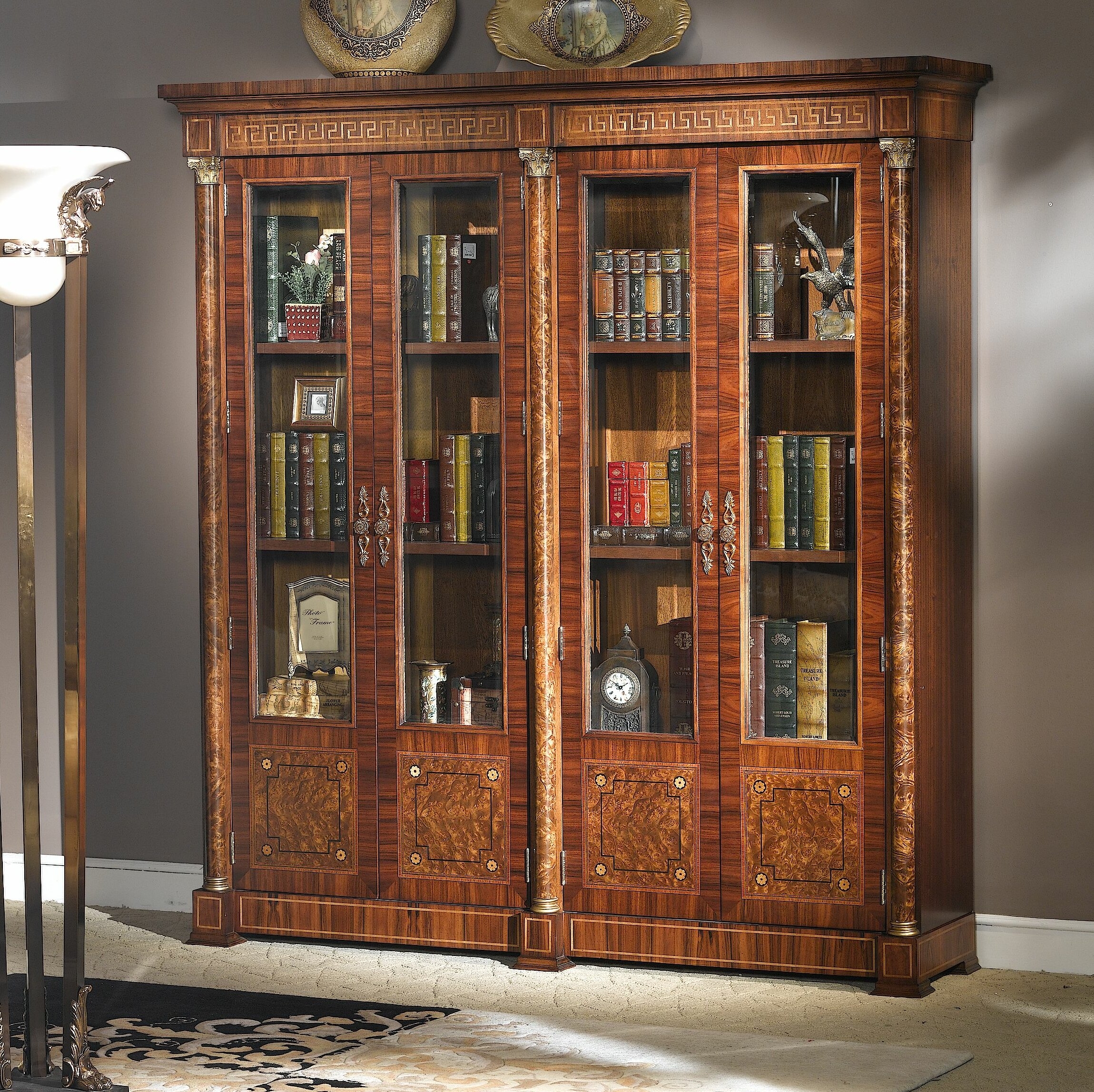 Walnut Beech Solid Wood Library Bookcase