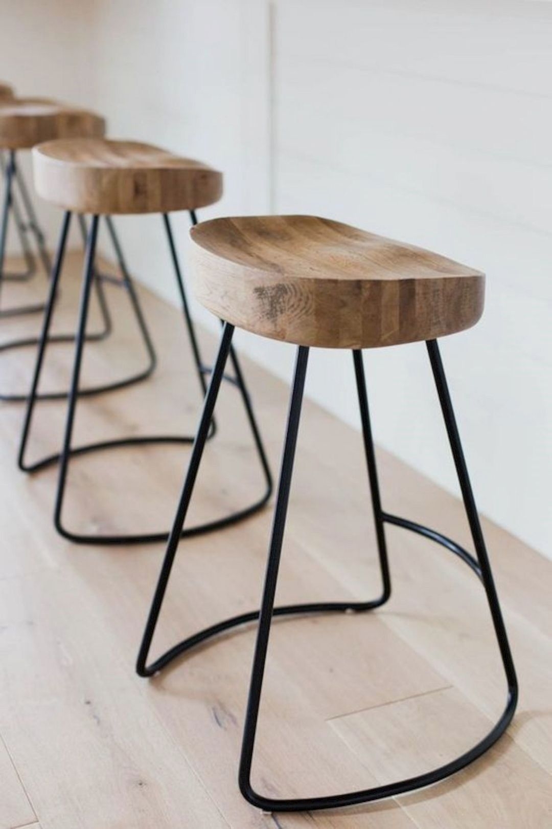 Walnut Wood Metal Pedestal Bar And Counter Stool