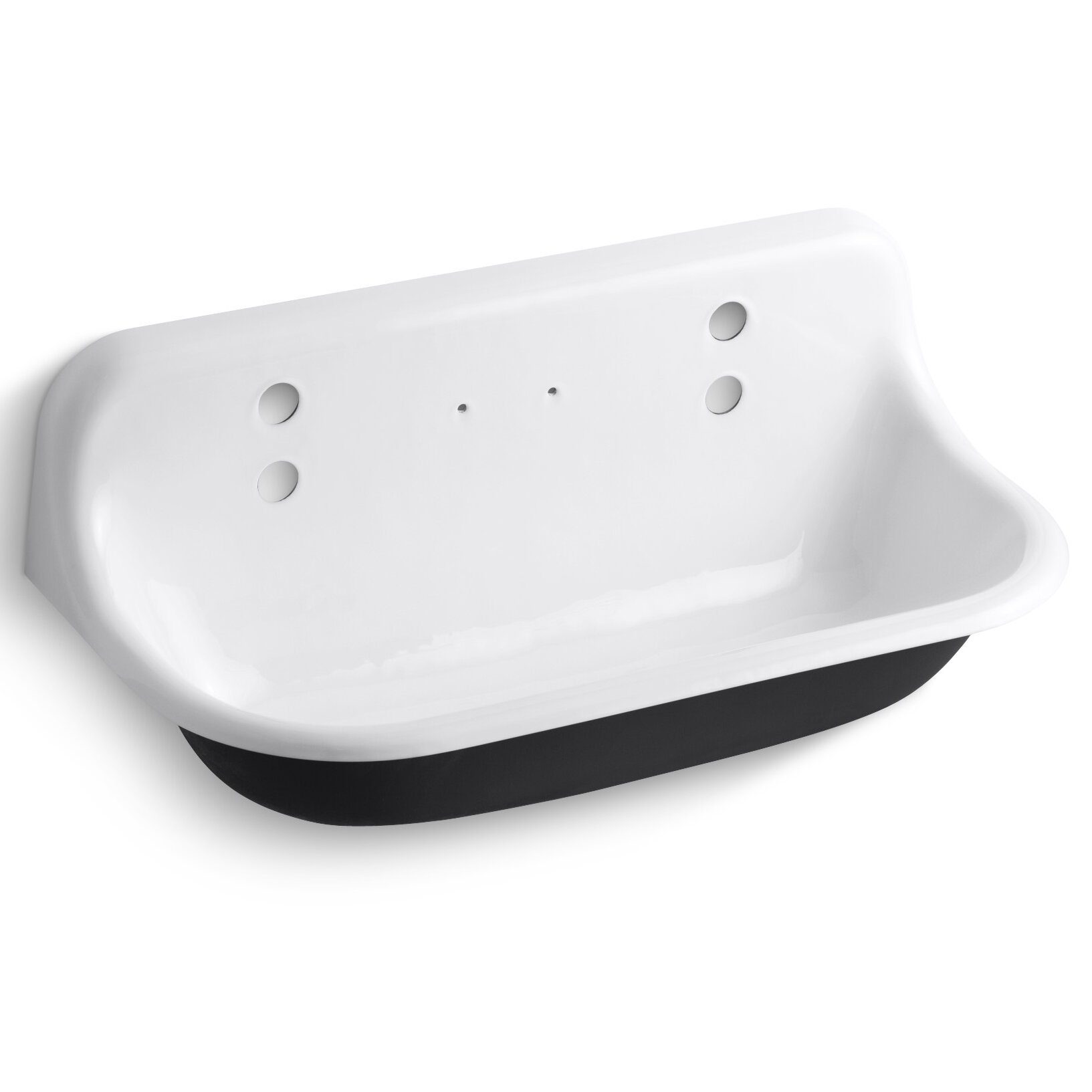 White Cast Iron Wall Mounted Service Sink