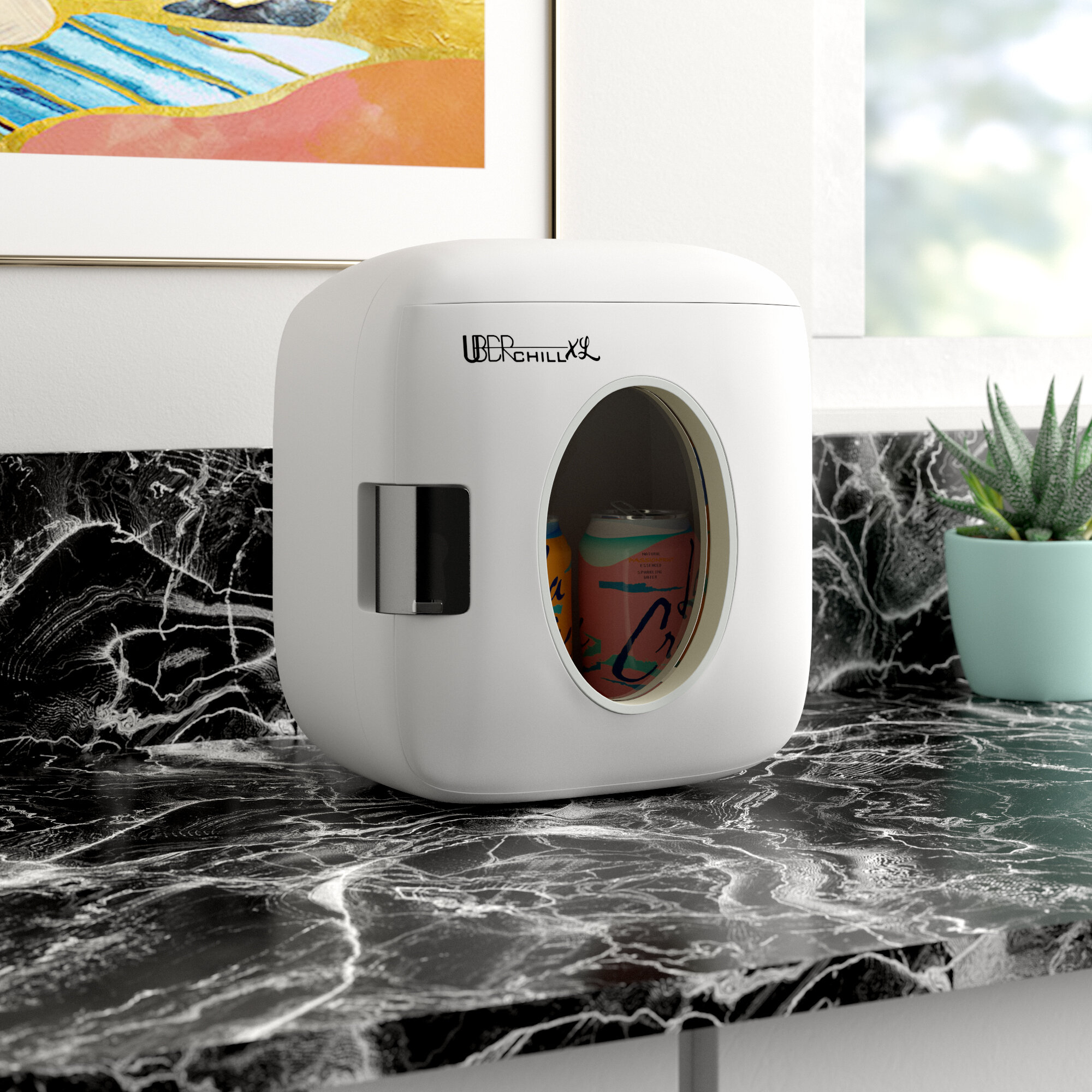 White Countertop Outdoor Rated Mini Fridge