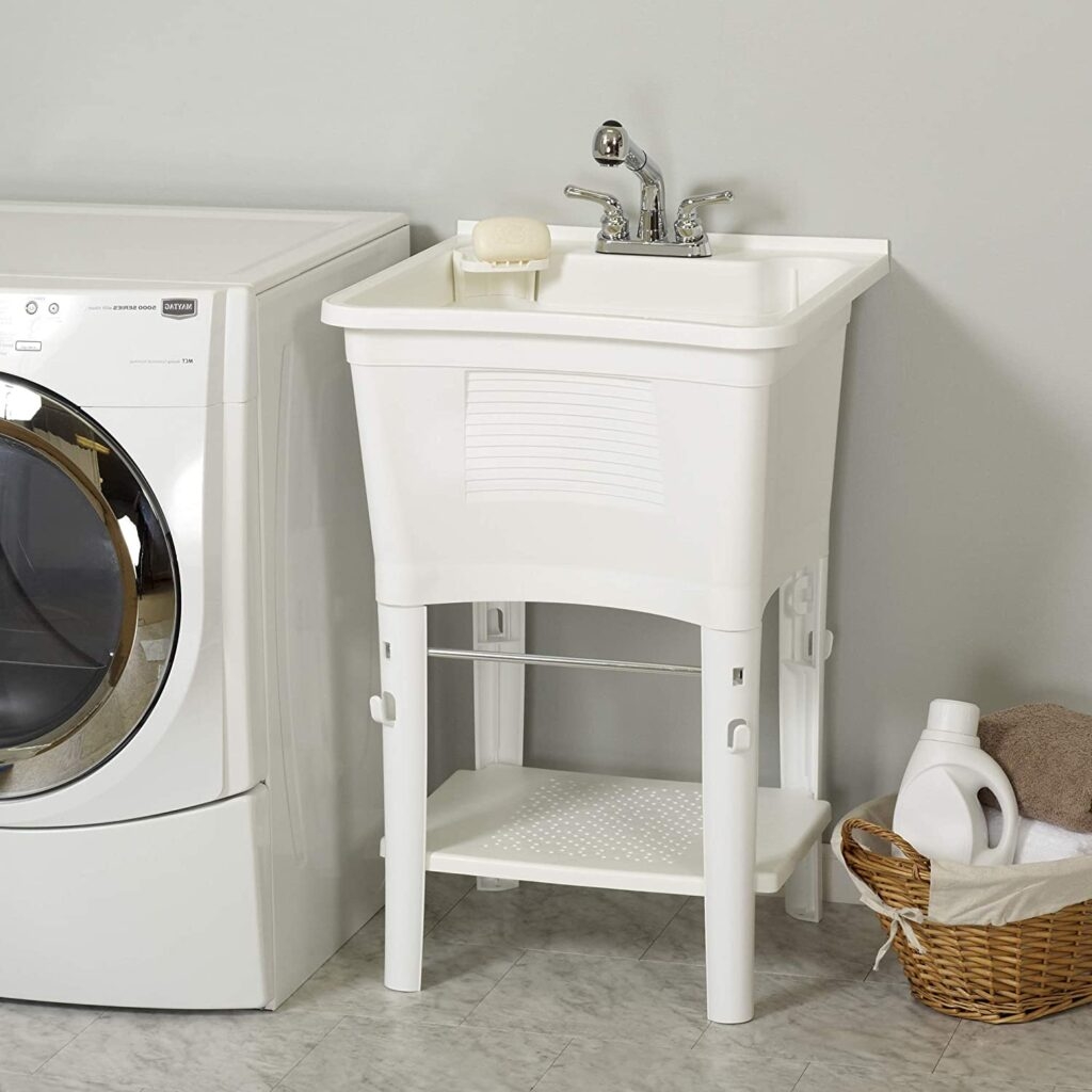 3 Expert Tips To Choose A Utility Sink VisualHunt   White Freestanding Sanitation And Laundry Sink 