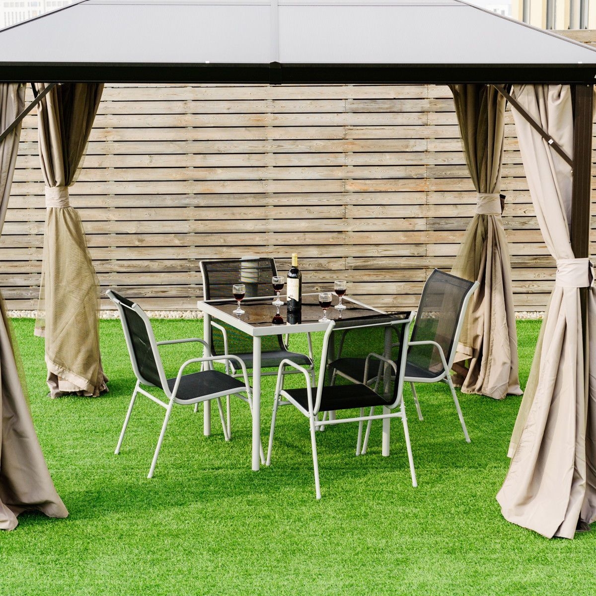 White Metal Chrome Dining Set