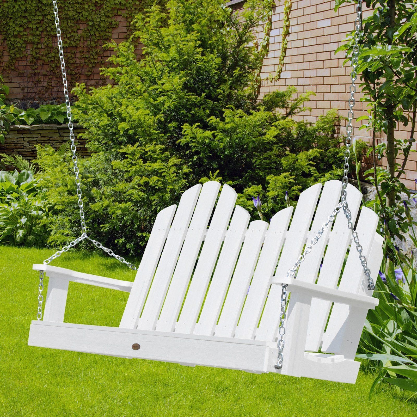 White Plastic Adirondack Porch Swing