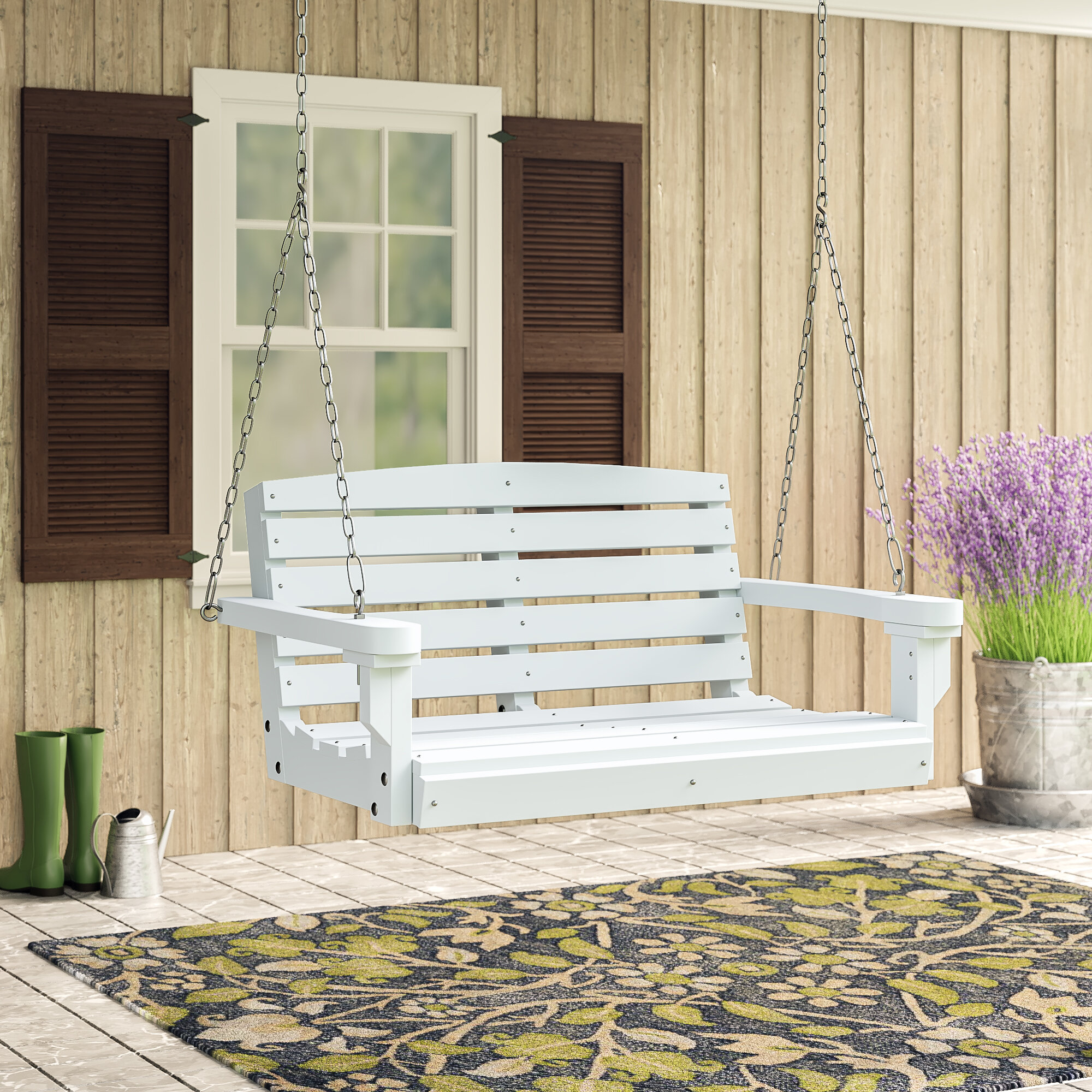 White Plastic Hanging Porch Swing