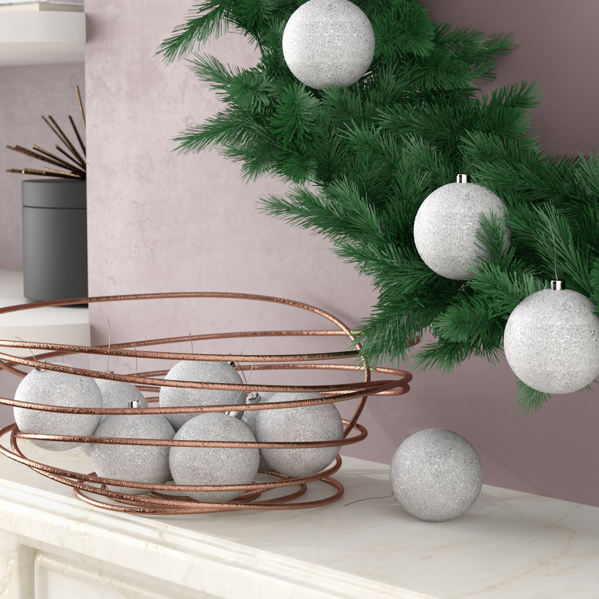 White Plastic Light Snowflake Ball Ornament