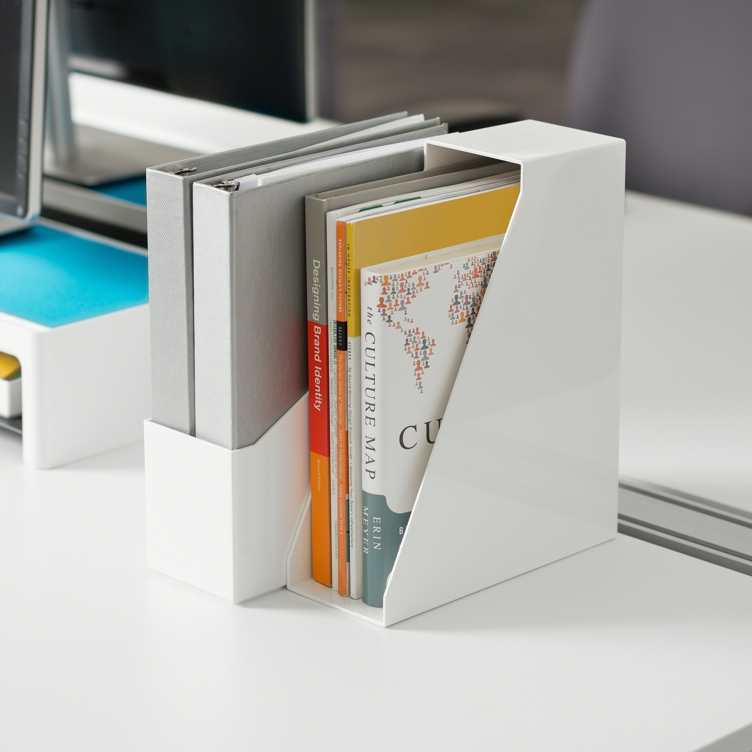 White Plastic Magazine Holder