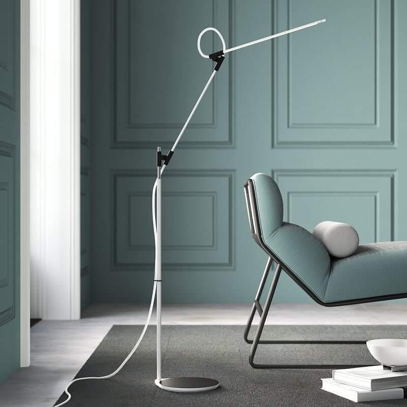 White Plastic Metal LED Floor Lamp