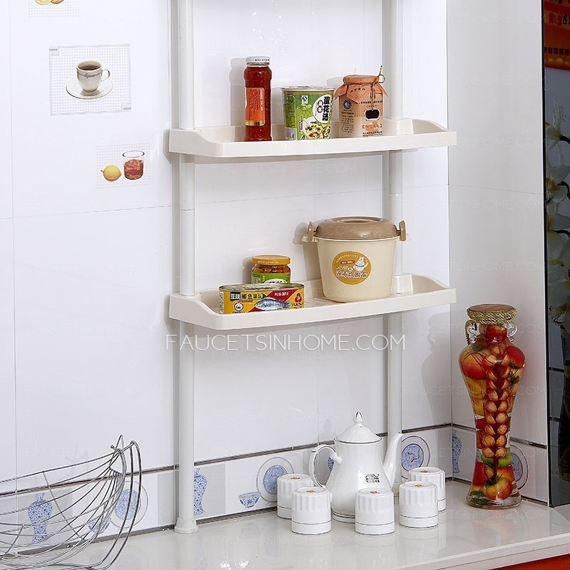 White Plastic Suction Shower Shelf