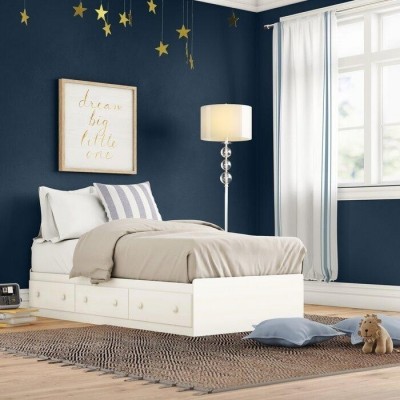 White Wash Captain's Bed With Drawers