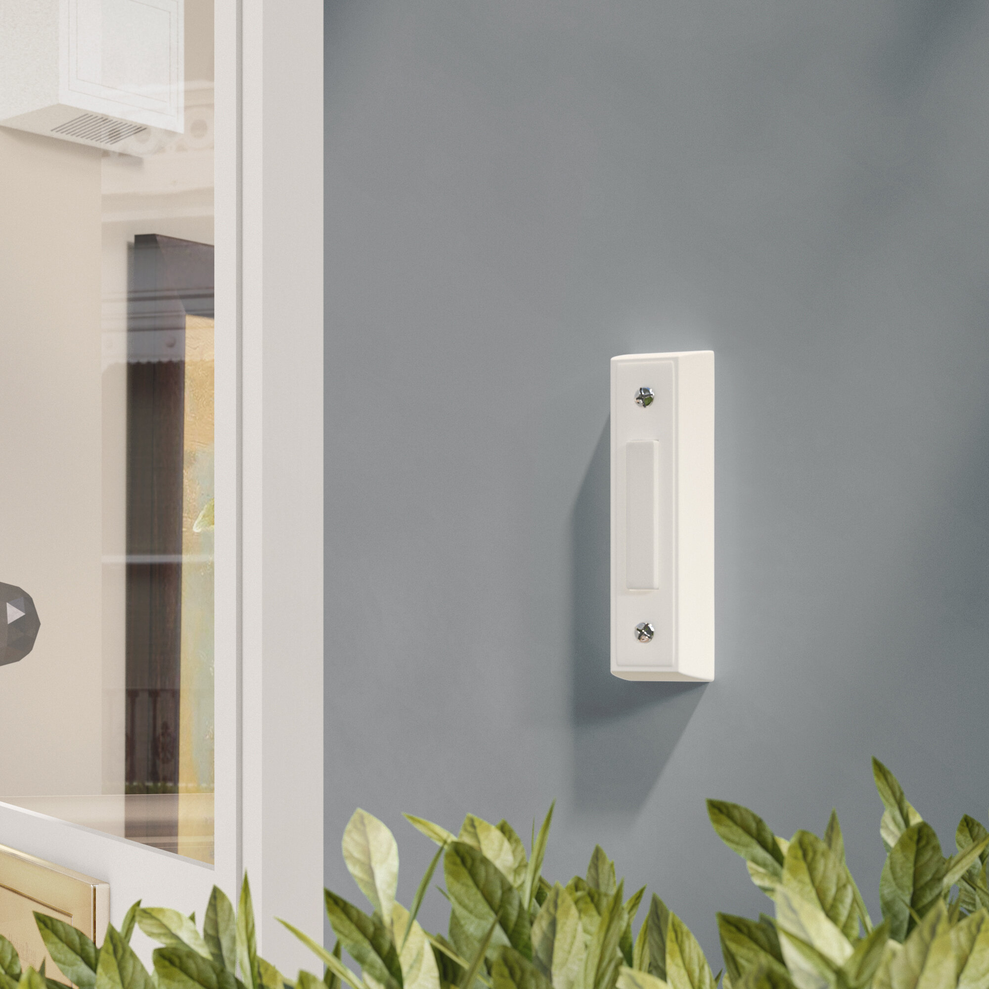 Wired Doorbell Kit with Two White Buttons