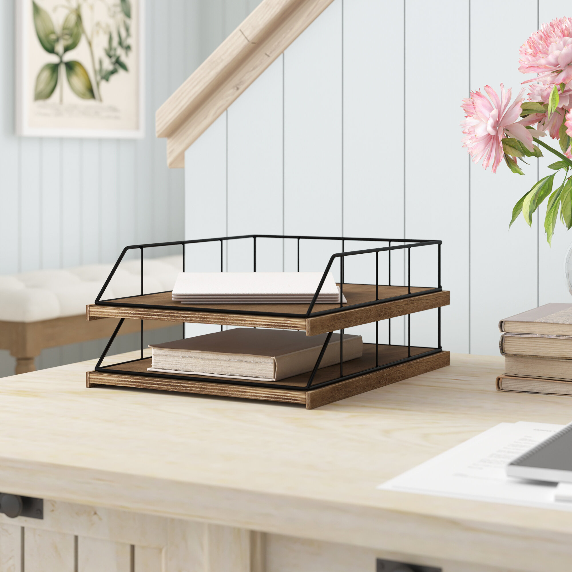 Wood And Metal File Organizer