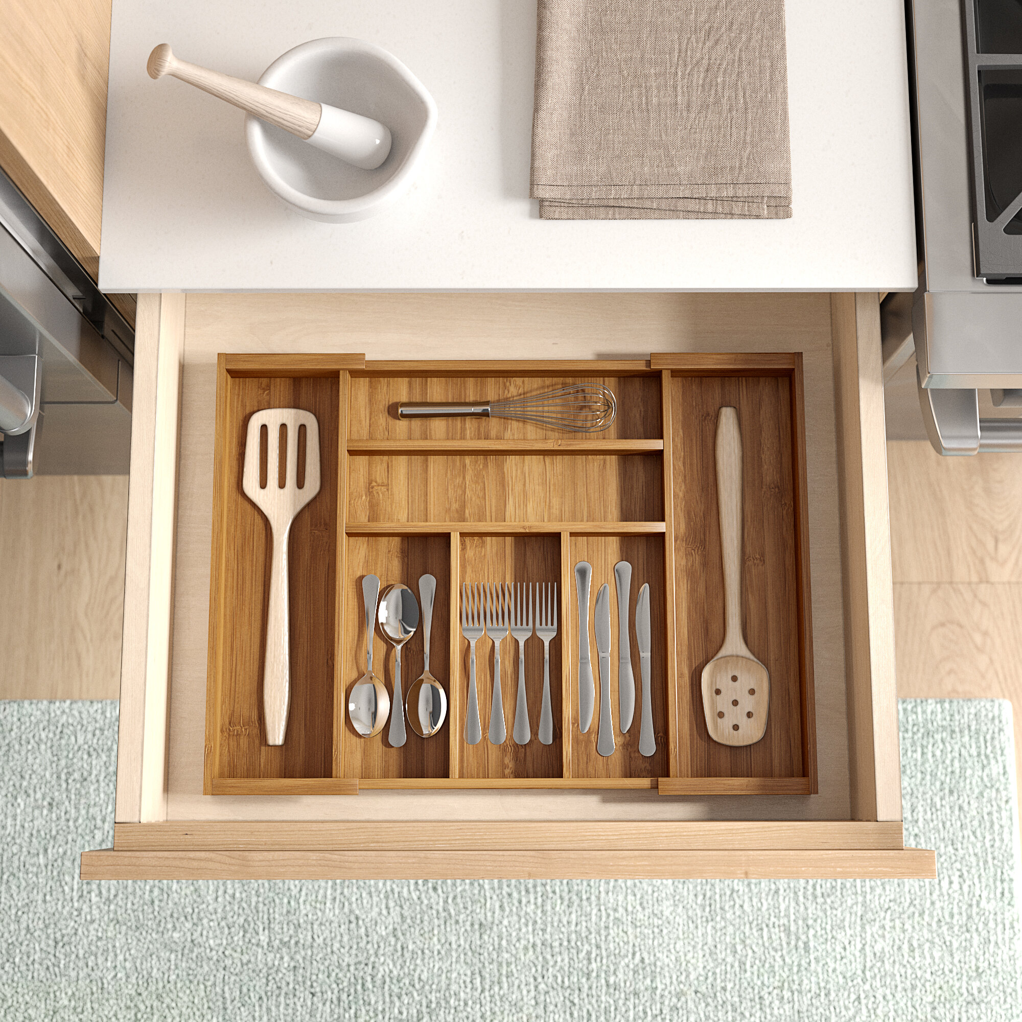 Wood File Organizer with Drawer