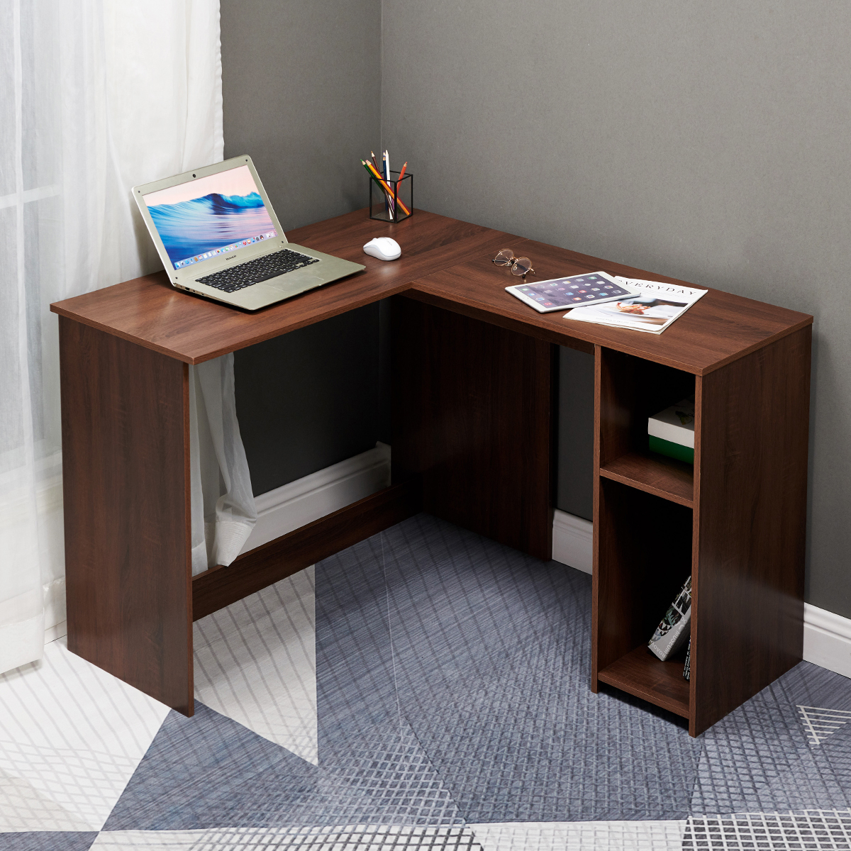 Wooden Corner Executive Desk