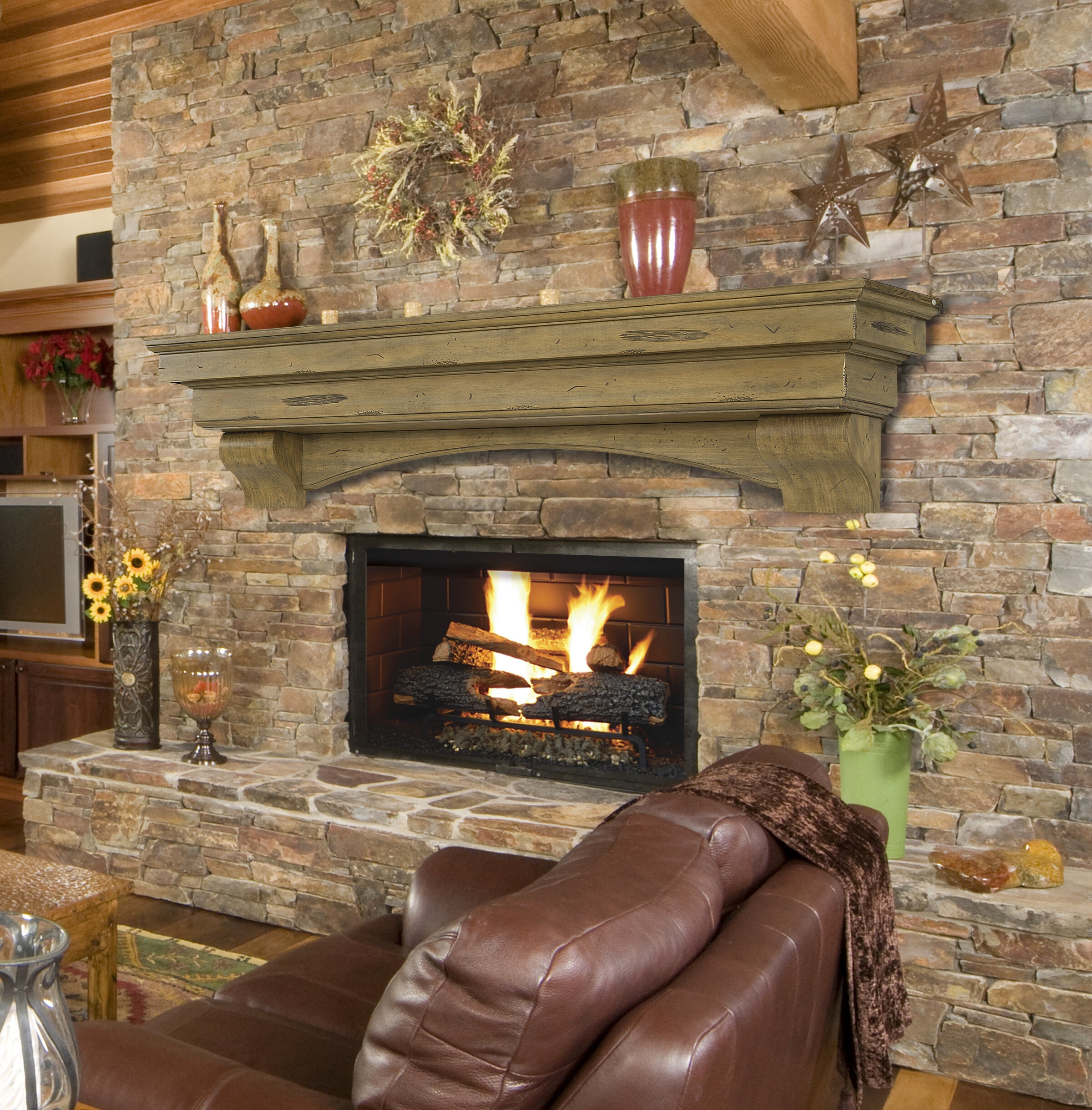 Wooden Fireplace Shelf Mantel