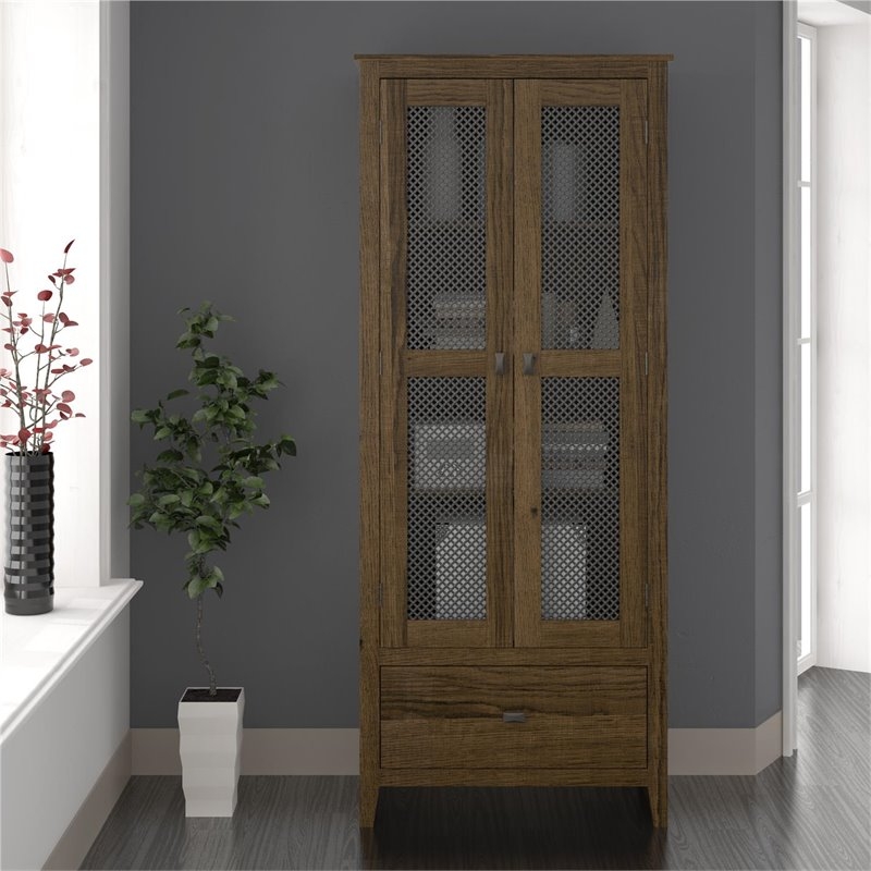 Wooden Office Storage Cabinet with Metal Doors