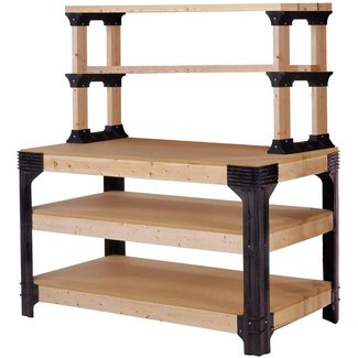2x4basics 90164 Custom Work Bench and Shelving Storage System, Black