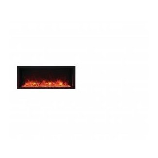 30" Extra Slim Indoor Or Outdoor Electric Built-In Only Electric Fireplace With Black Steel Surround