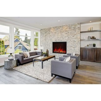 48" Fireplace - Includes A Steel Trim, Glass Inlay, 20 Piece Log Set With Remote And Cord