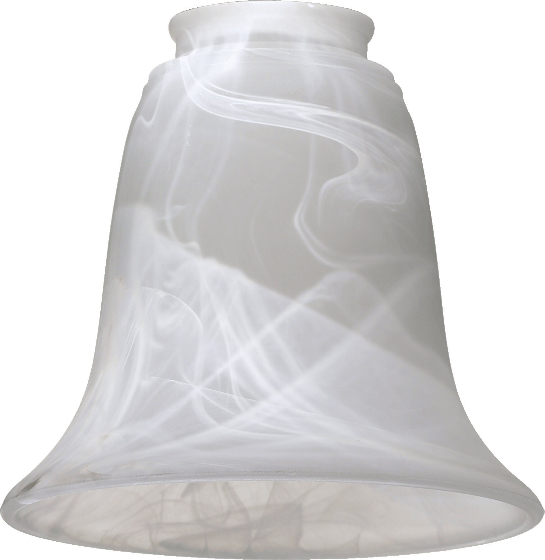 5.25" H Glass Bell Lamp Shade ( Screw On ) in Gray