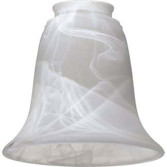 5.25" H Glass Bell Lamp Shade ( Screw On ) in Gray